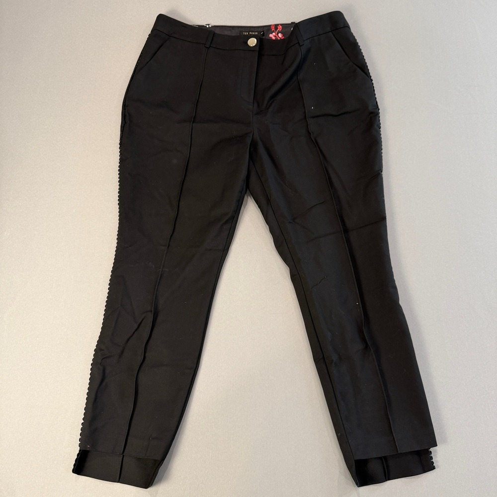 Ted Baker London Black Dress Pants Women's Trousers Size 6 Trim Detail